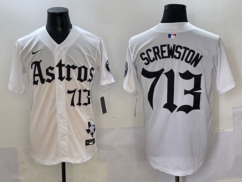 Men 2025 Houston Astros 713 Screwston White Five generations Joint Name Nike MLB Jersey style 8->houston astros->MLB Jersey